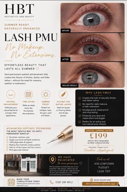 Lash PMU summer offer — no mascara, no extensions — HBT Aesthetics